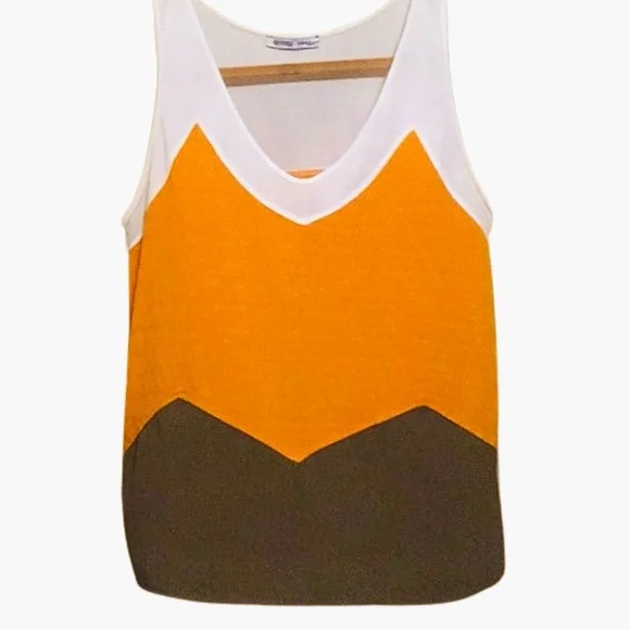 ZARA W&B Collection Mixed Media Paneled Color Block Sleeveless Tank Top - Picture 10 of 14